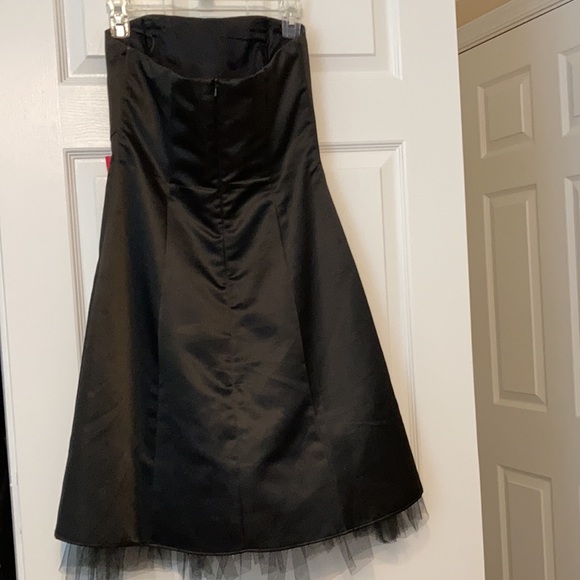 Black and Hot Pink Formal Strapless Dress - Picture 5 of 9